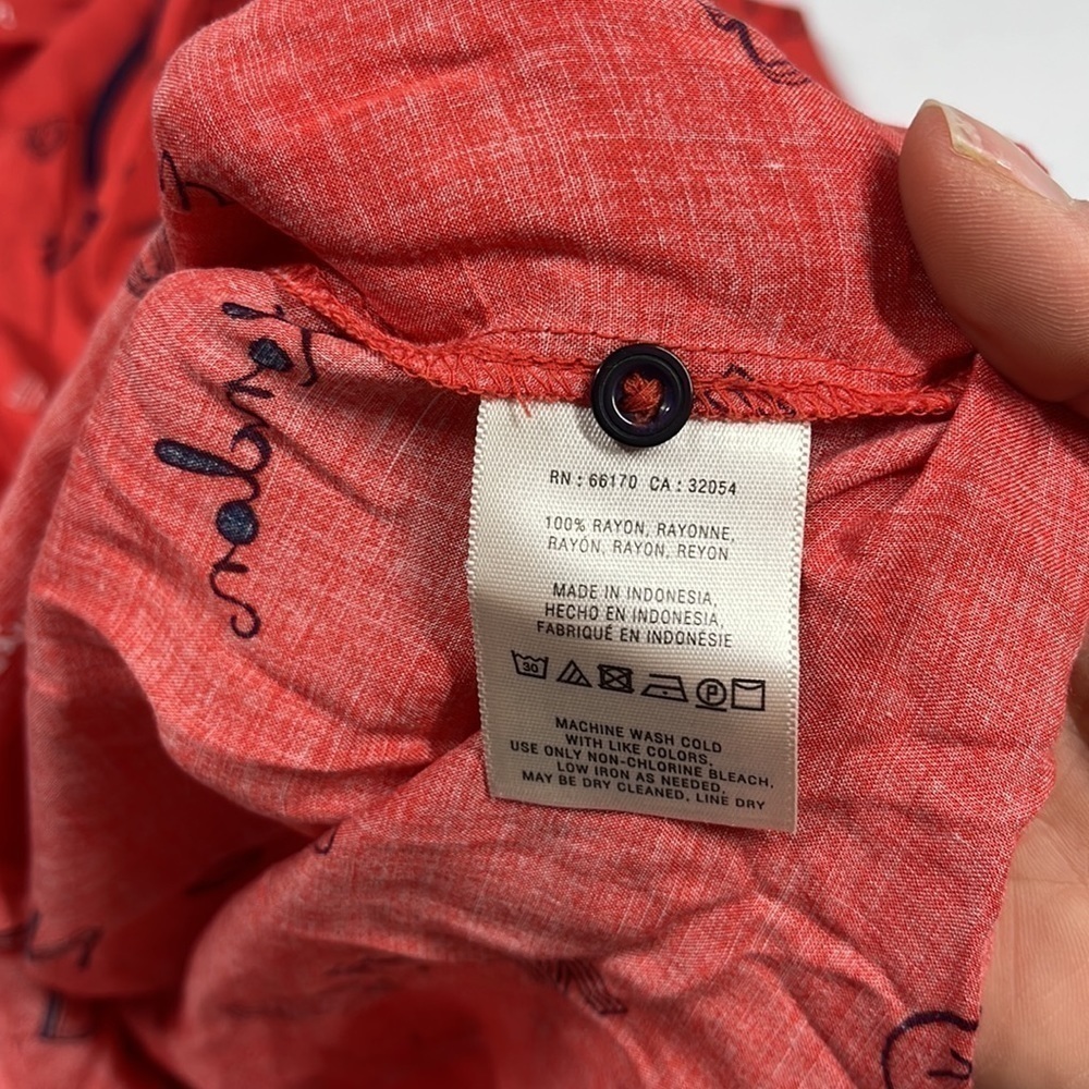 Anthropologie Maeve London Paris Print Button Down Long Sleeve Blouse Top Size 4 - Picture 7 of 10